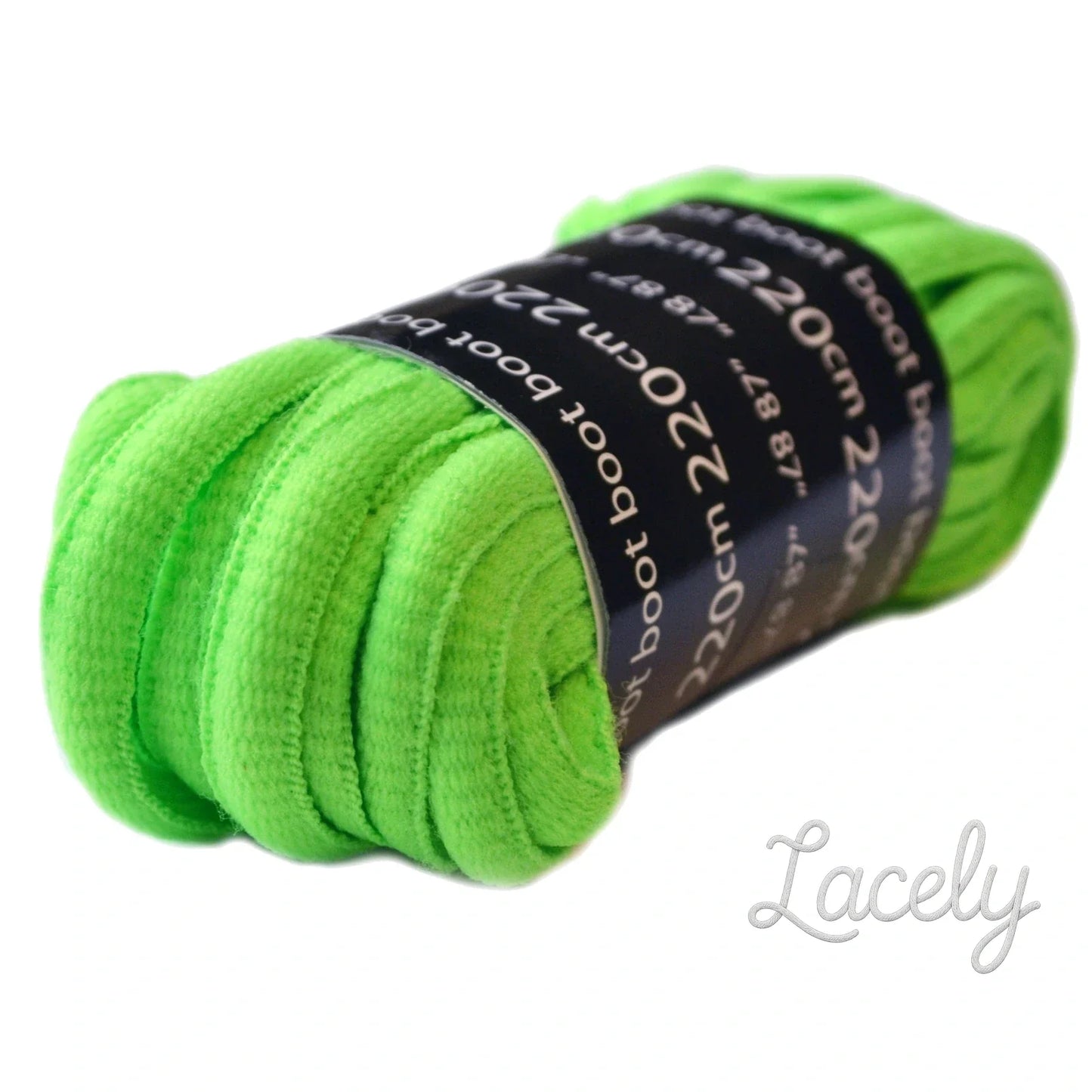 Oval Sport Laces 1 pair Florescent Green - 220cm