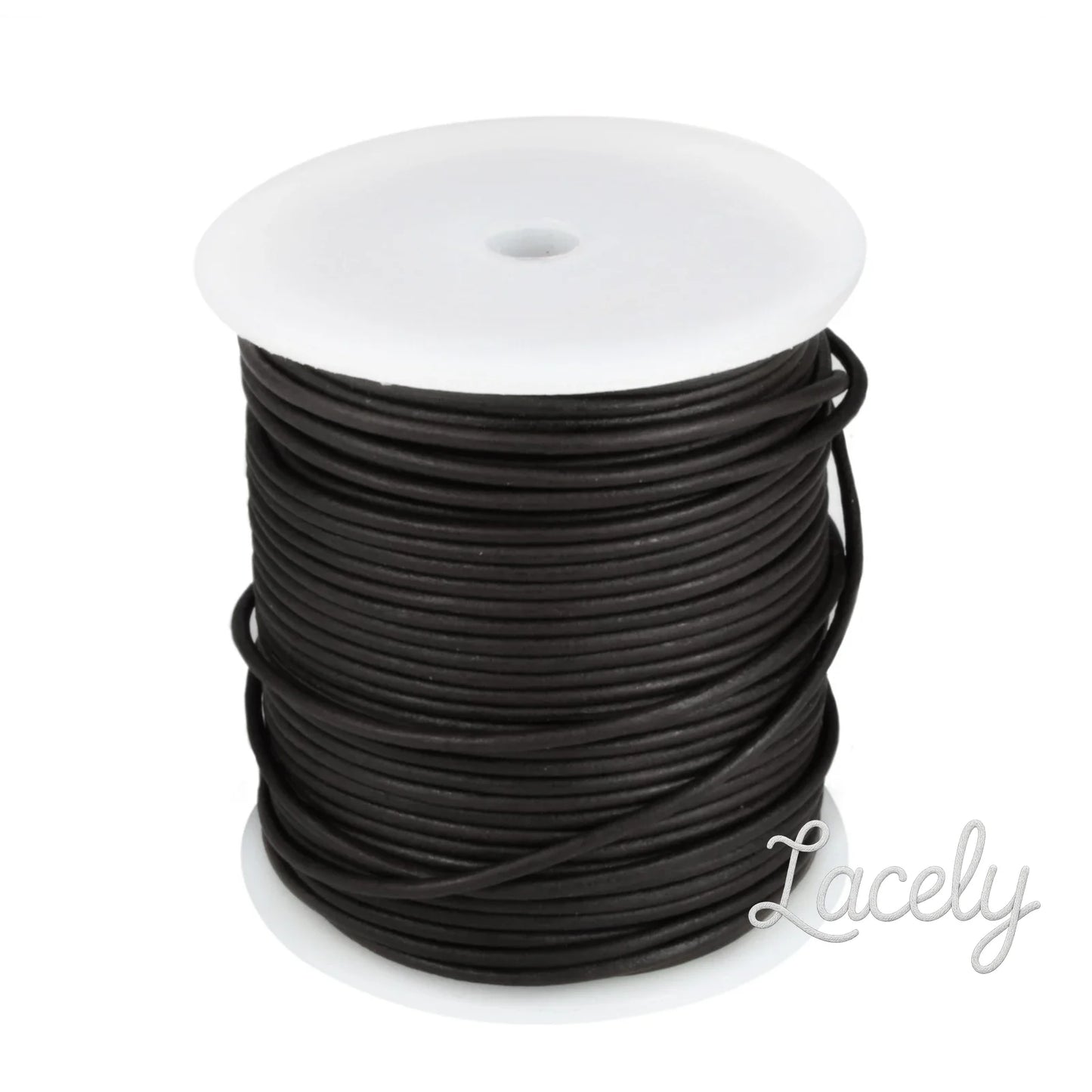 Black 50Mtr Leather Spool 2mm