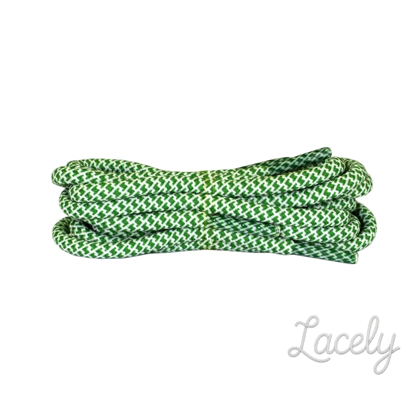 Green/White Honeycomb Mosaic Laces 1 pair - 120cm