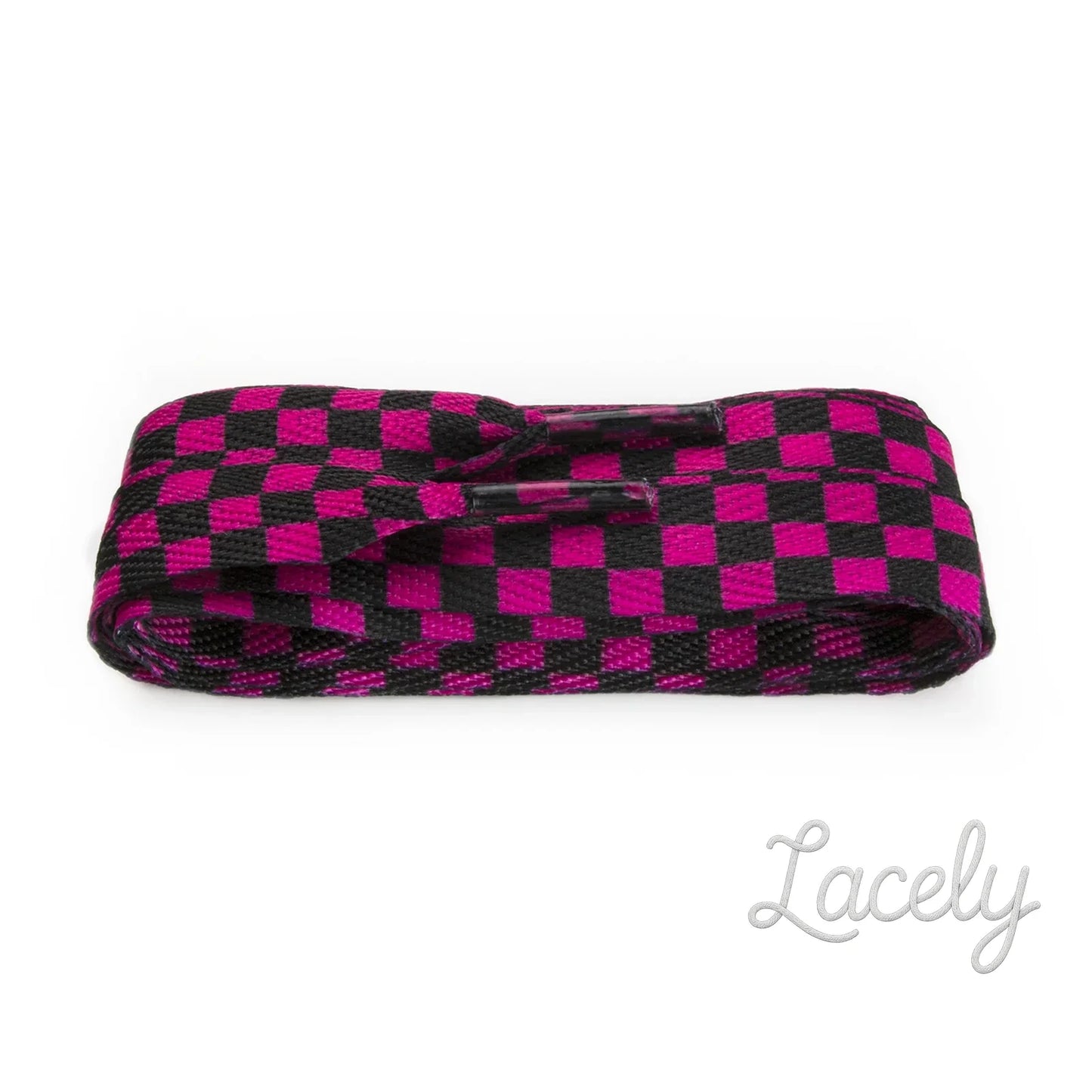 Fashion Black/Pink Check Wide Laces 1 pair - 100cm