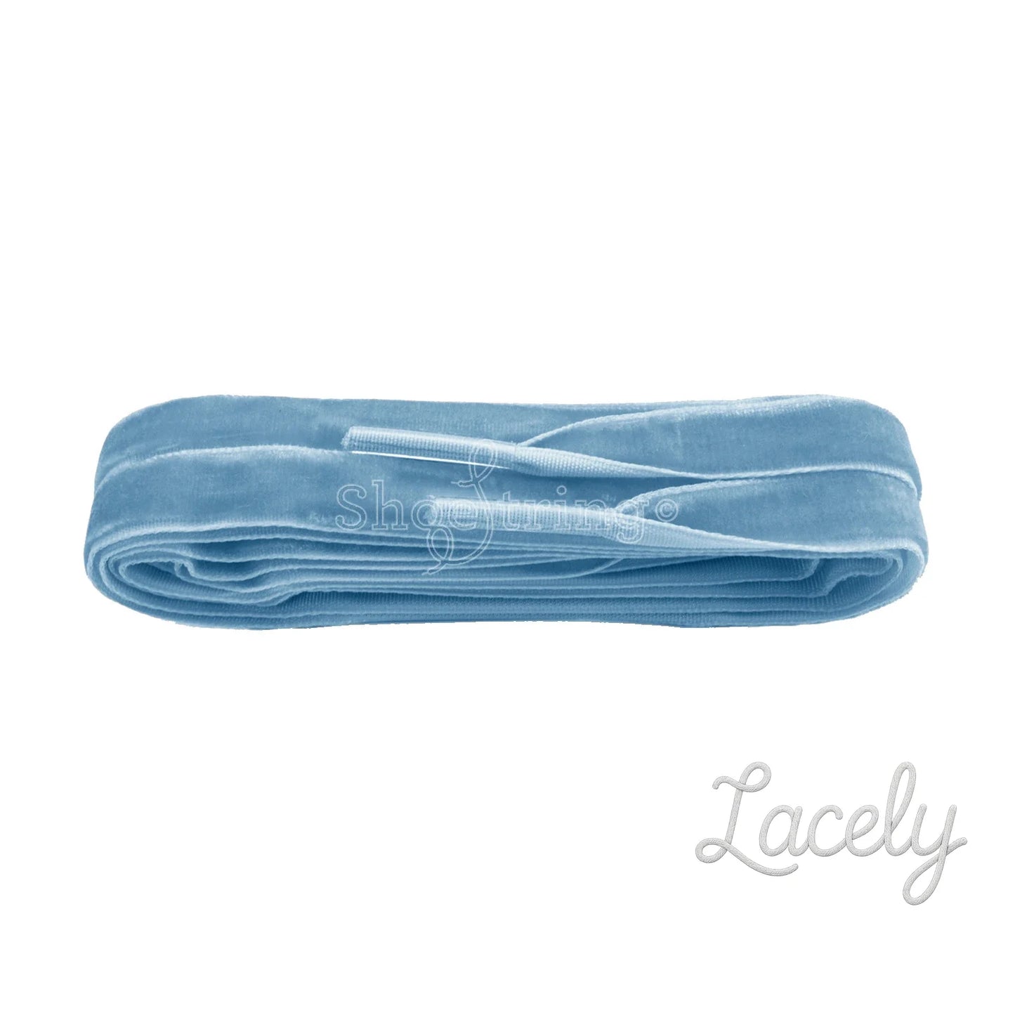 Ribbon Velvet Pastel Sky Blue 100cm Laces