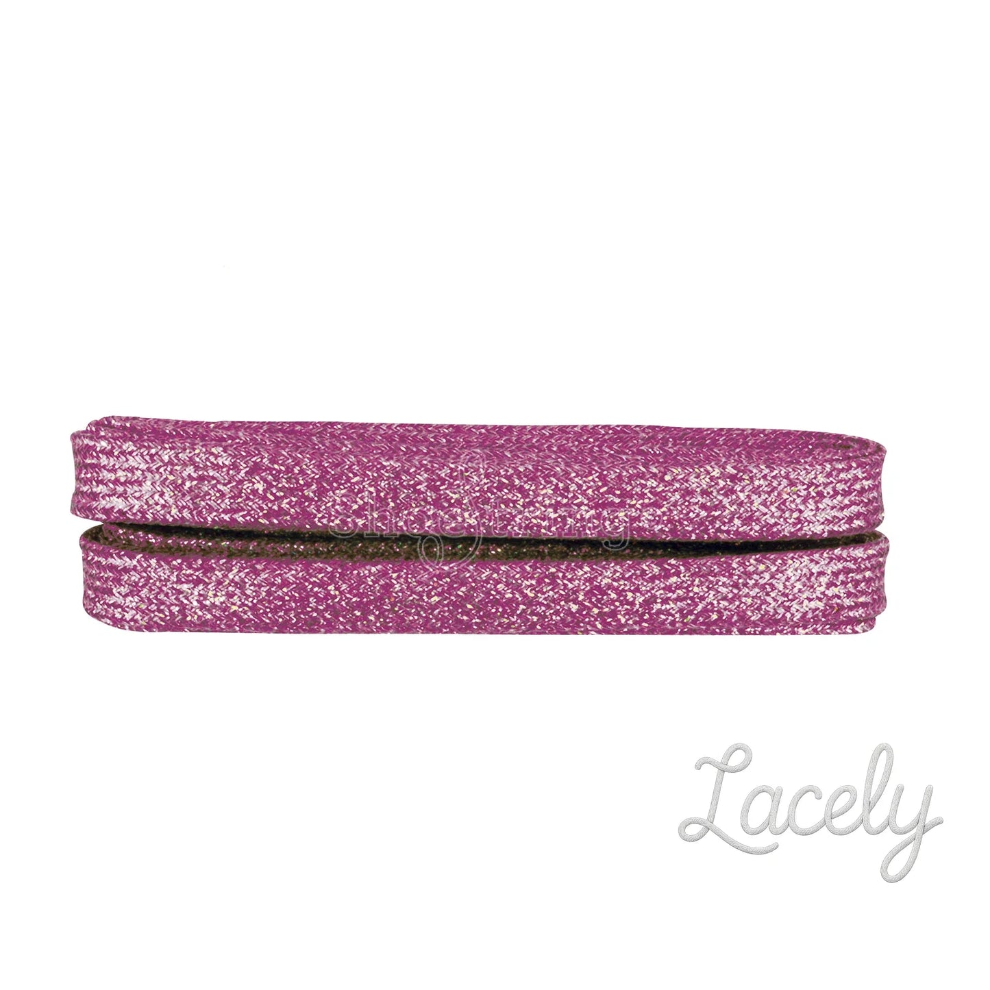 Glitter Hot Pink Flat Laces 1 pair - 120cm