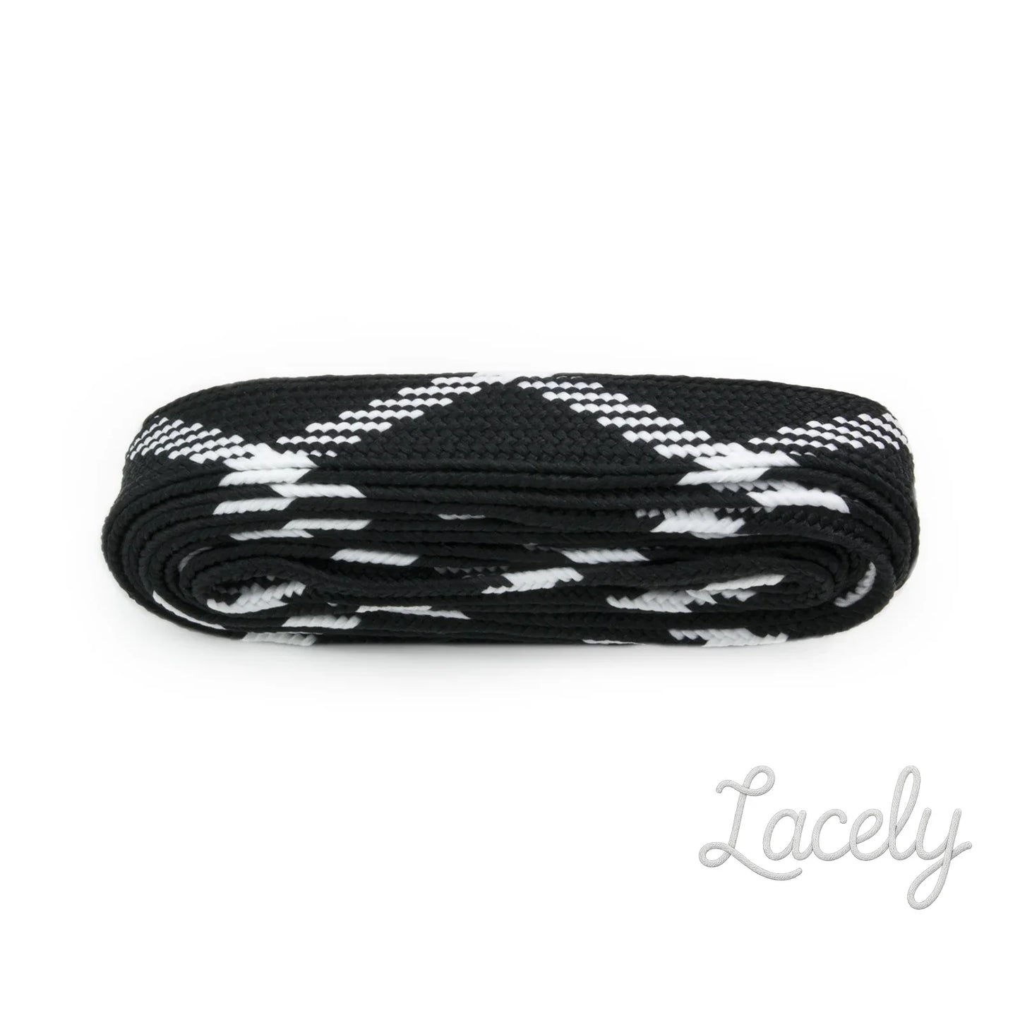 Crazy Black/White Laces 1 pair - 114cm