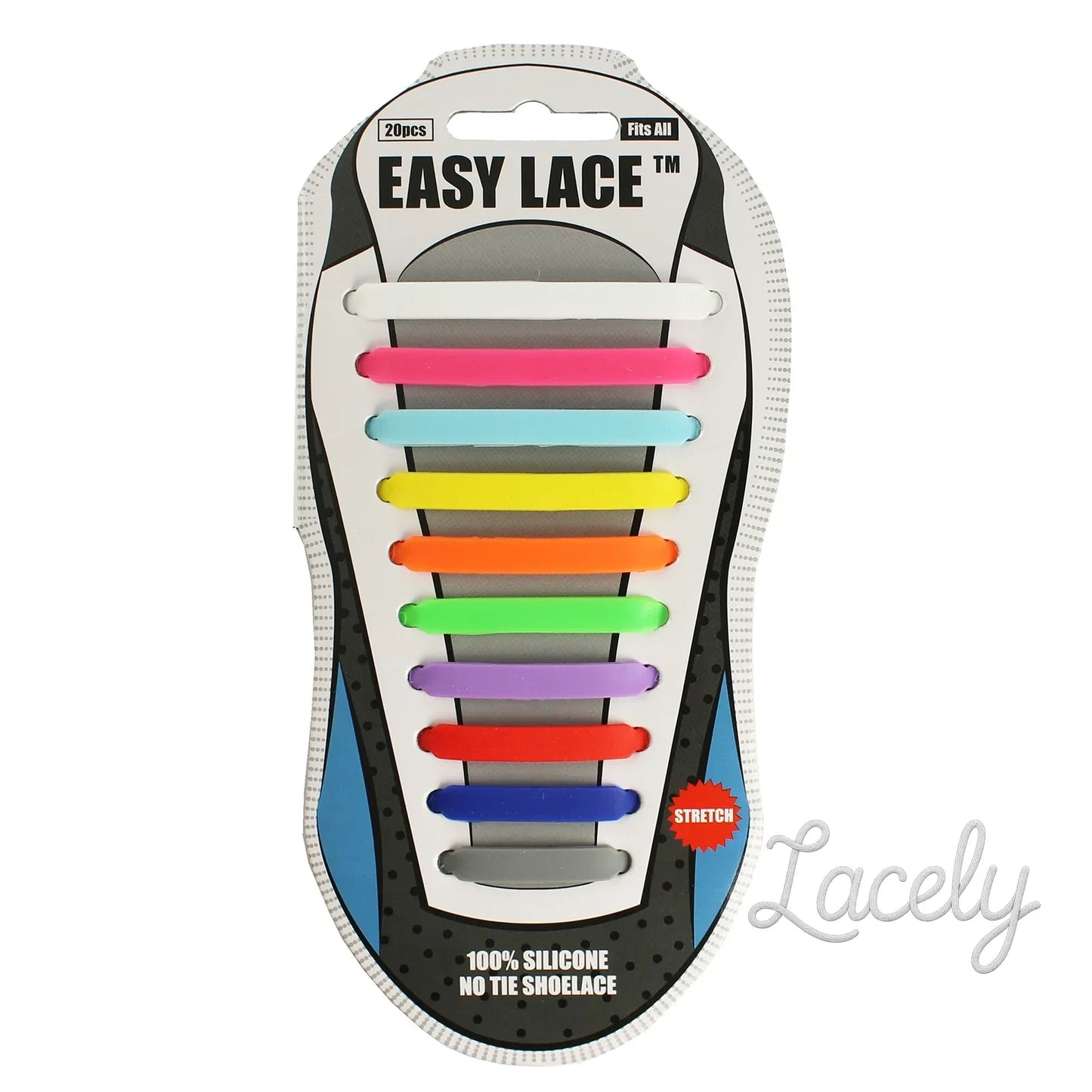 Rainbow Flat Easy Laces - Adults one size fits all