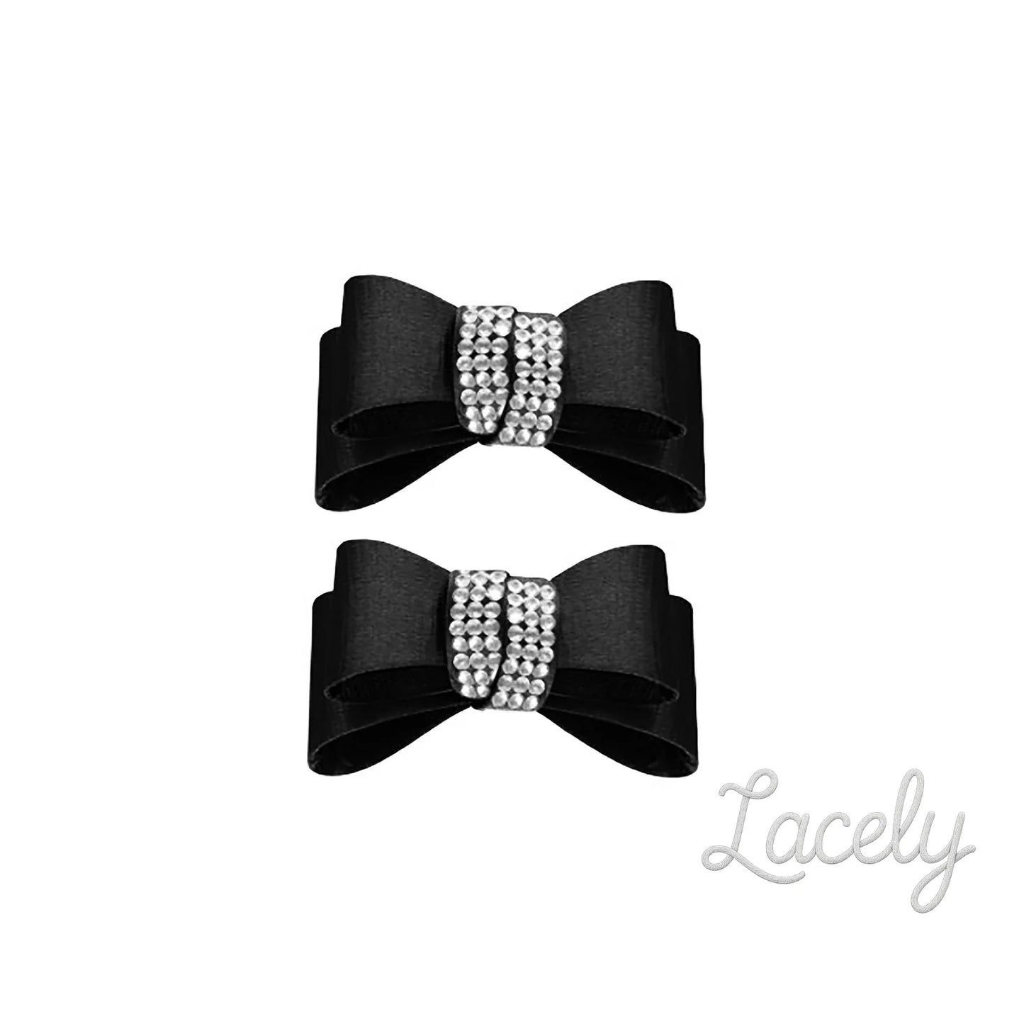 Shoe Clips Textured Double Bow/Crystal