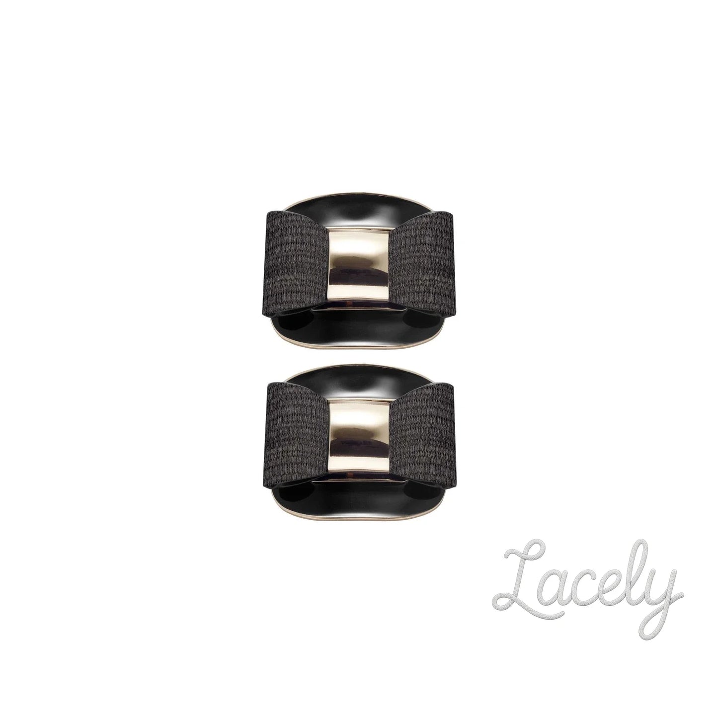 Shoe Clips Black Lacquer Buckle