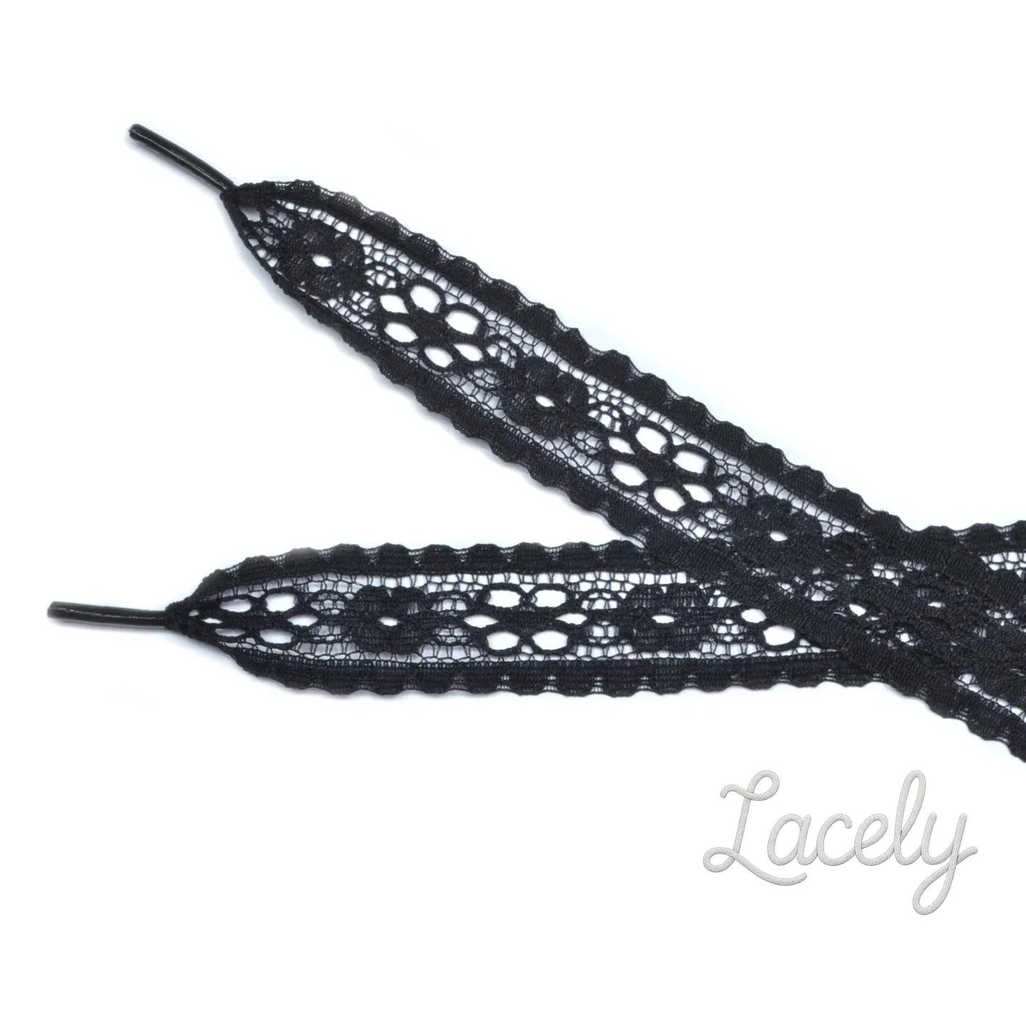 Ribbon Black Delicate Lace Laces - 100cm