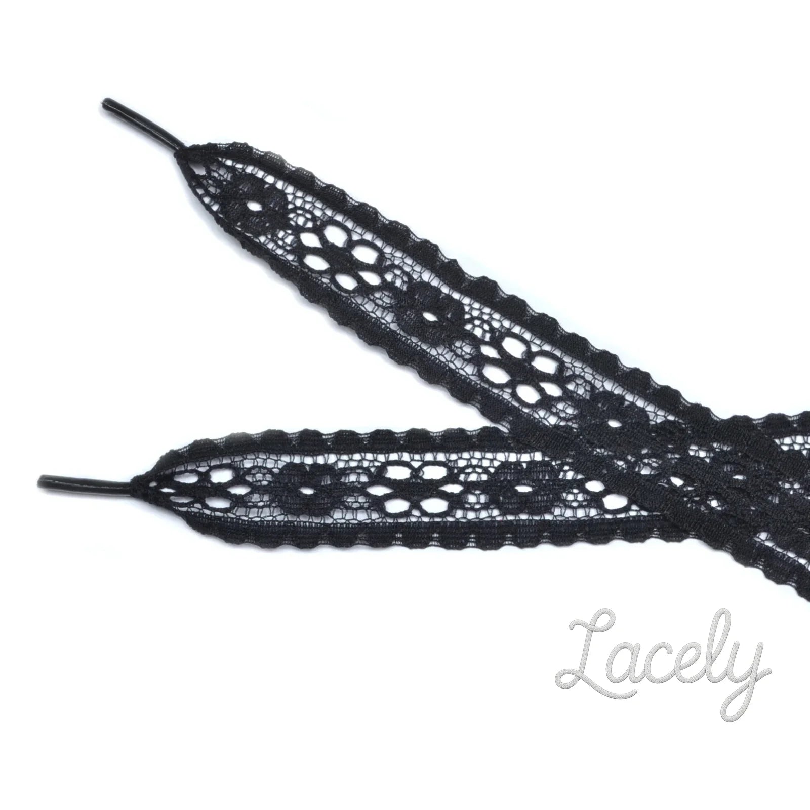 Ribbon Black Delicate Lace Laces - 100cm