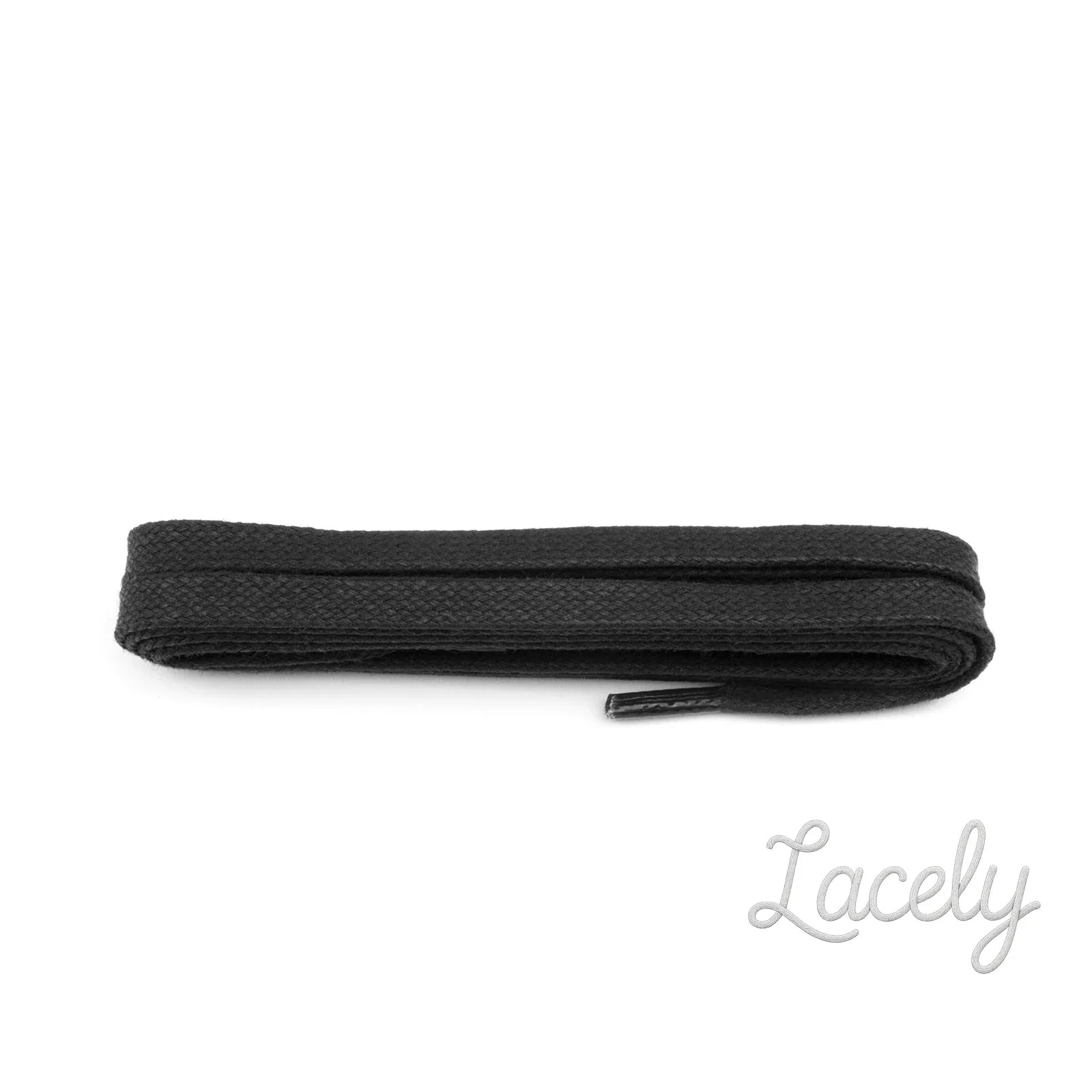 Black 75cm waxed Flat 3mm Laces