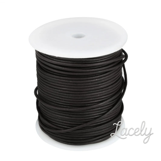 Black 50Mtr Leather Spool 2mm