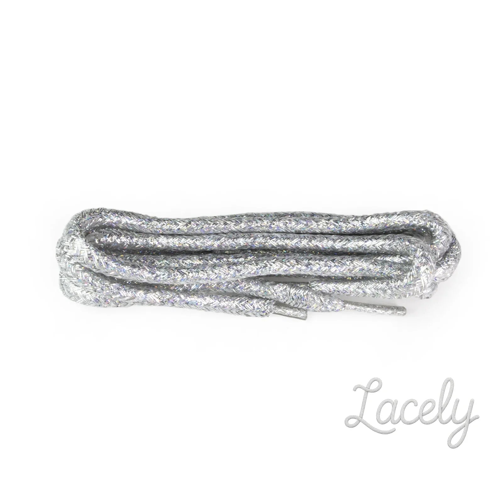 Glitter Silver Round Laces - 120cm