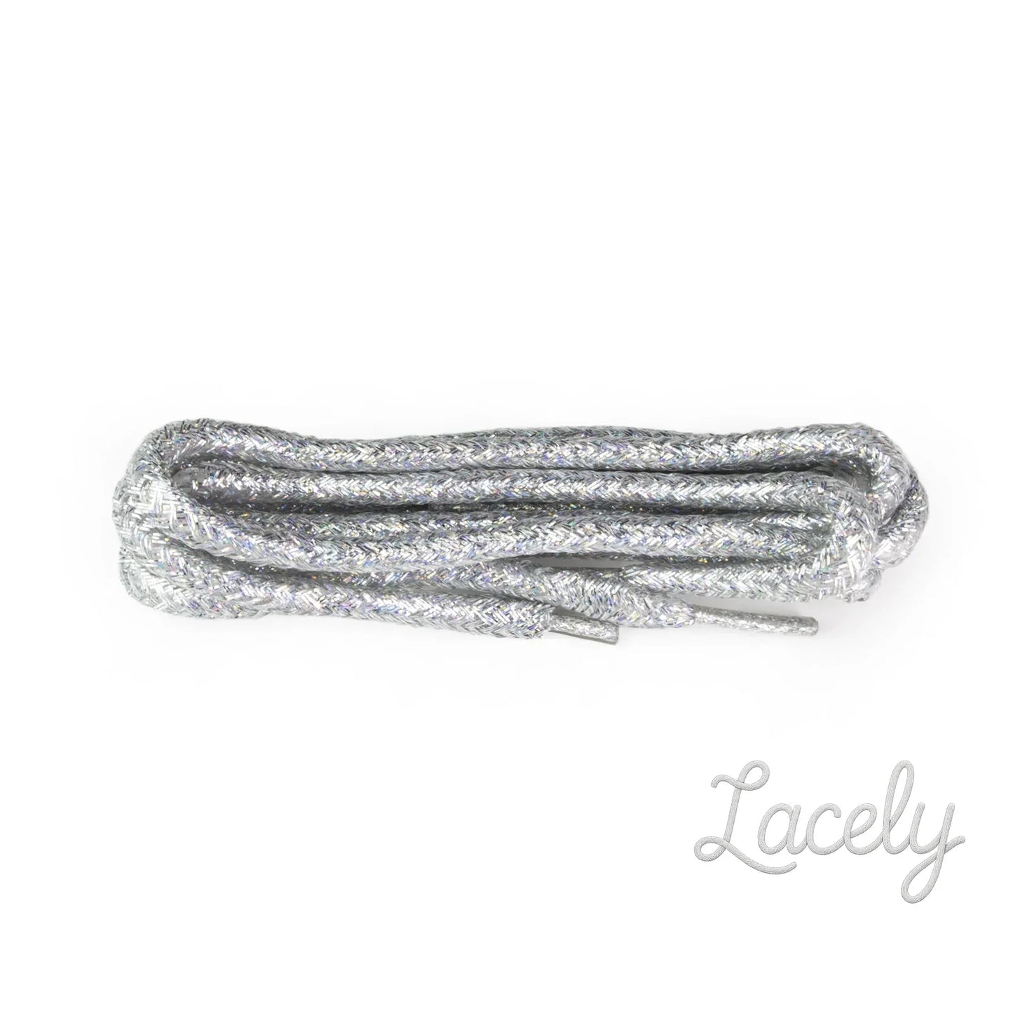 Glitter Silver Round Laces - 60cm