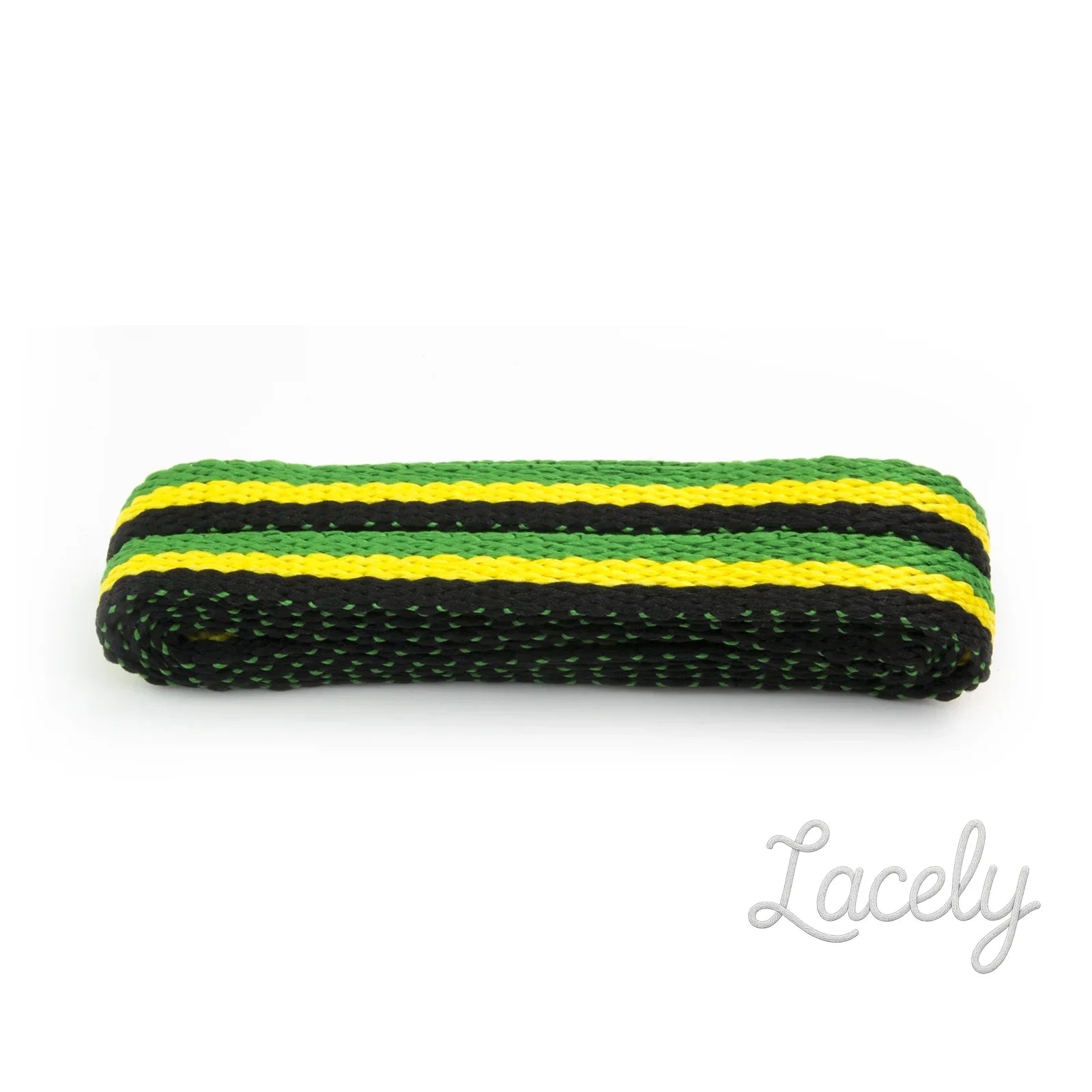 Stripe Black/Green/Yellow Laces 1 pair - 114cm