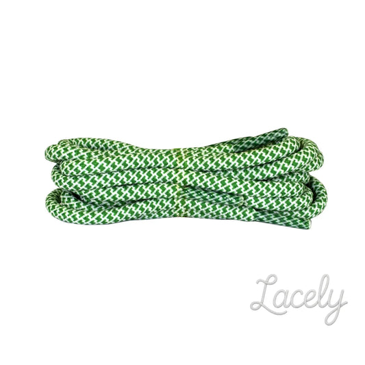 Green/White Honeycomb Mosaic Laces 1 pair - 120cm