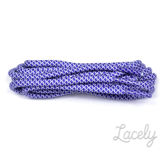 Cobalt/White Honeycomb Mosaic Laces 1 pair - 120cm