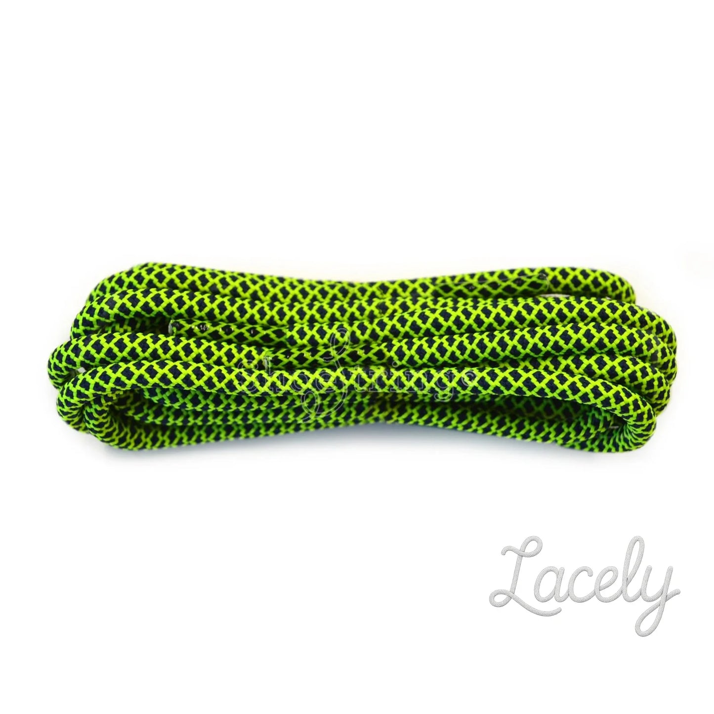 Flo Yellow-Black Honeycomb rope laces