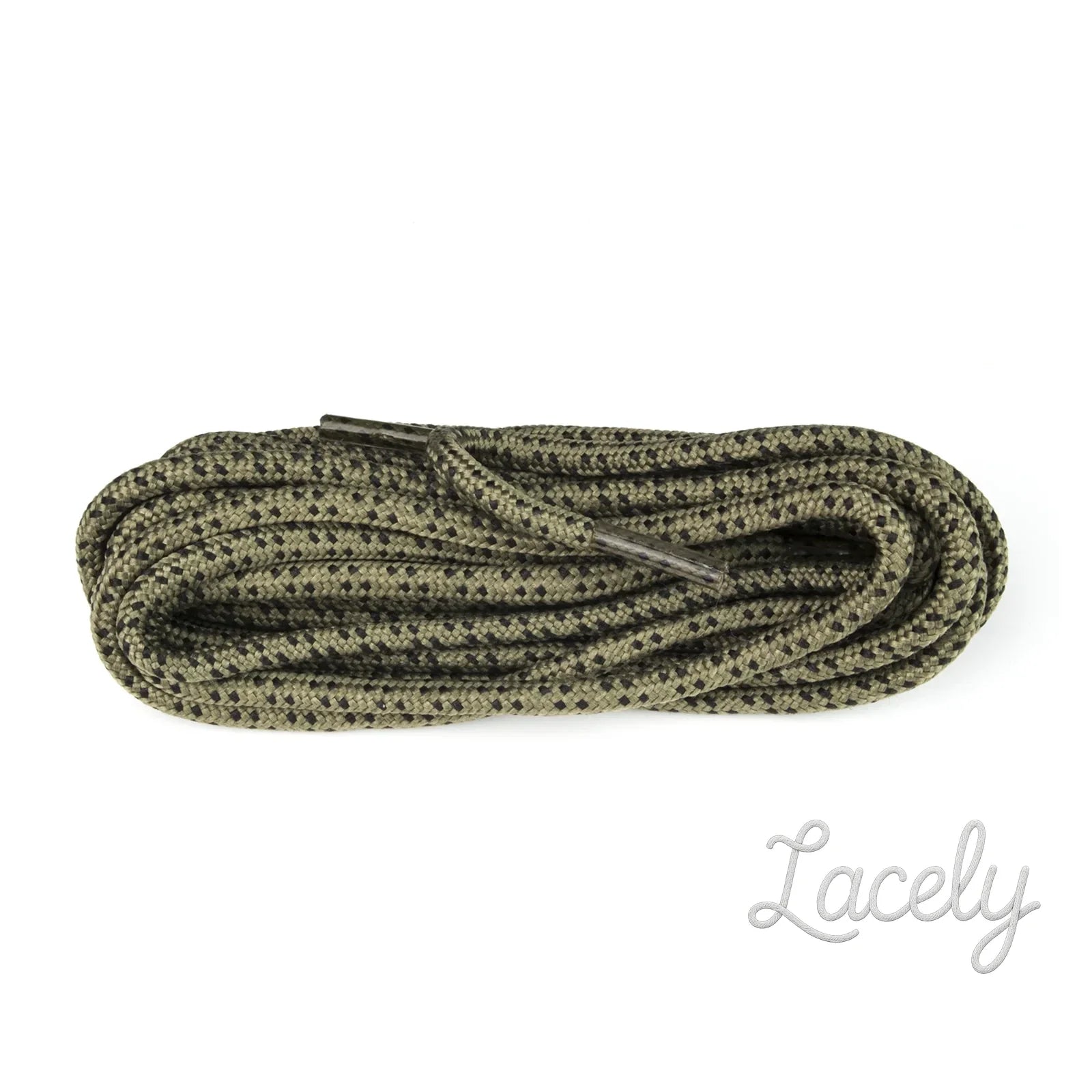 Hiking Khaki/Black Mini Black Fleck Laces - 150cm