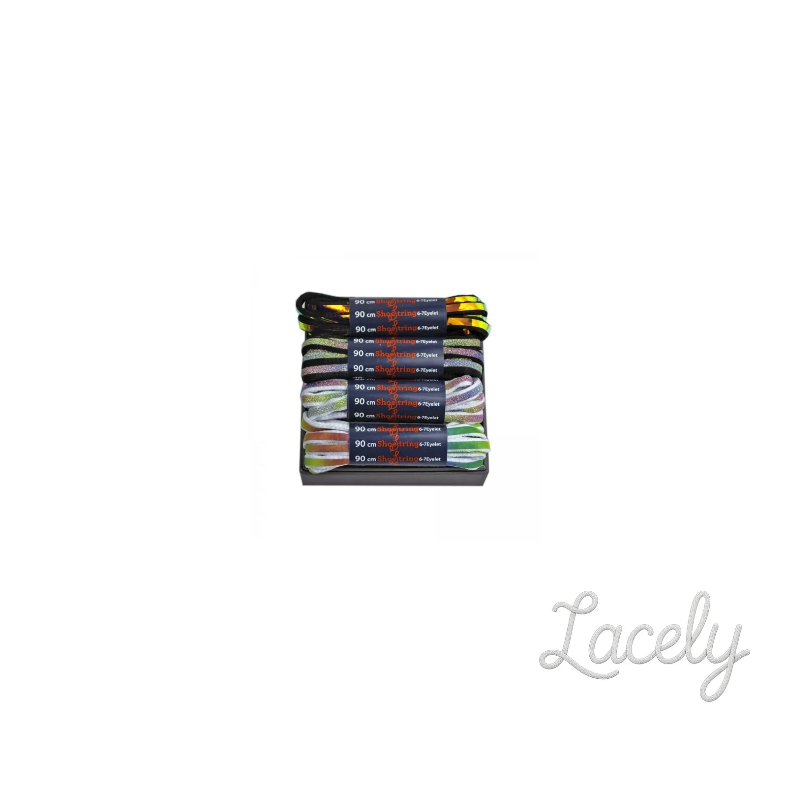 Rainbow Glitter 90cm Larme Laces X 4