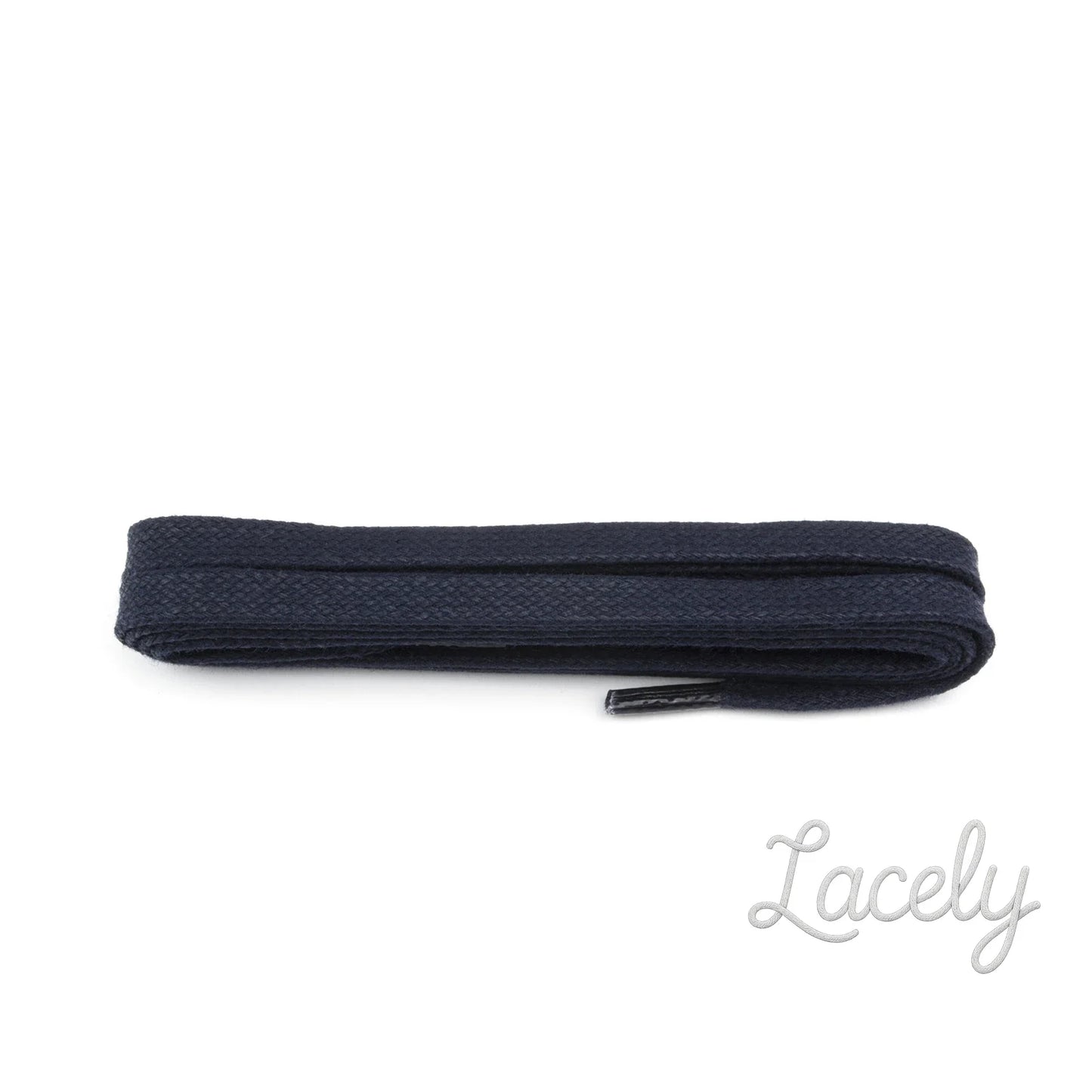 Navy Waxed Lace 5mm Flat Laces