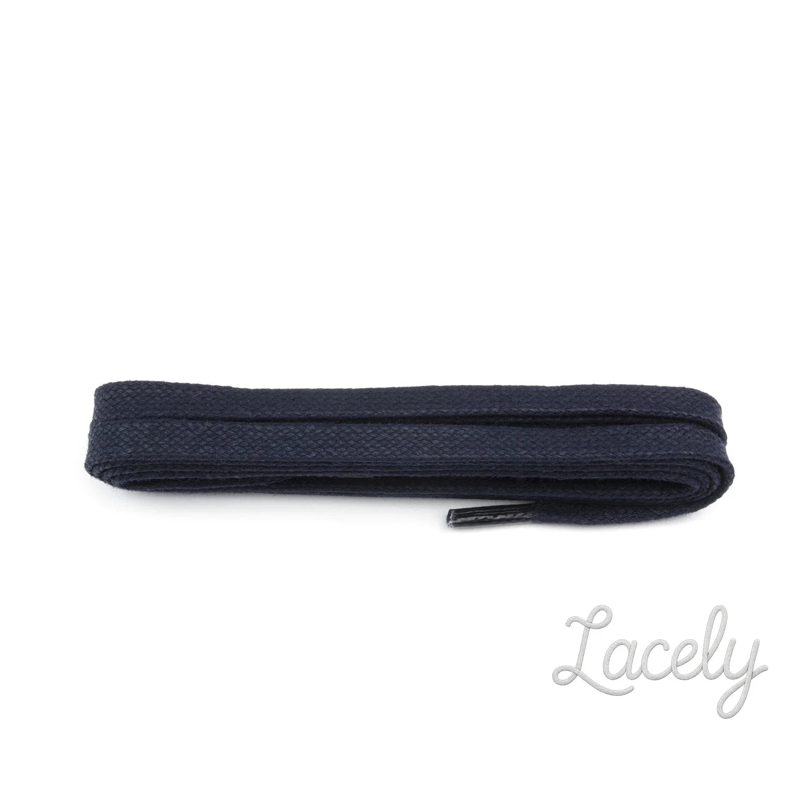 Navy Waxed Lace 5mm Flat Laces