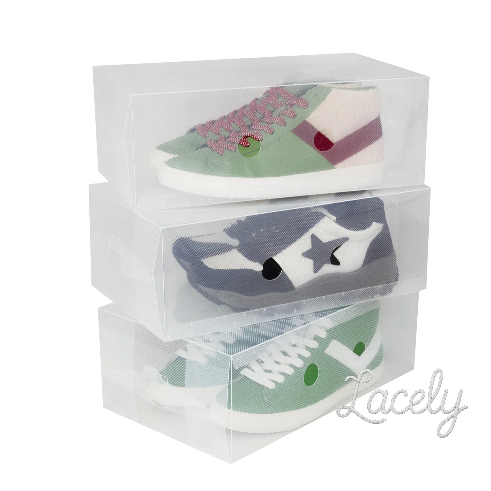 Clear Shoe Boxes Pack 3 Units