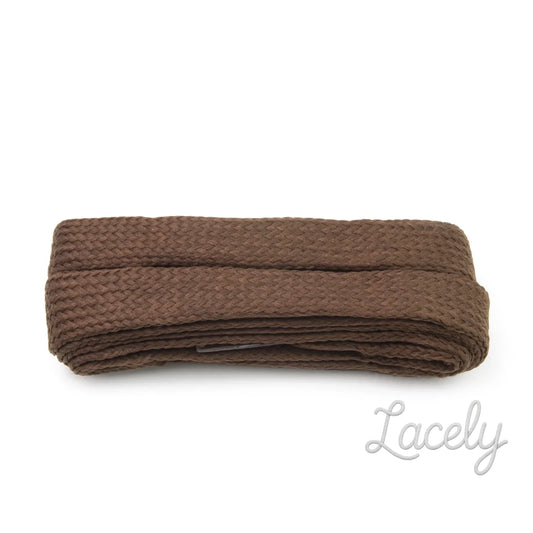 Brown Block Wide Flat Laces 1 pair - 100cm