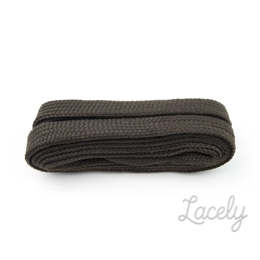 Dark Brown Block Wide Flat Laces 1 pair - 100cm