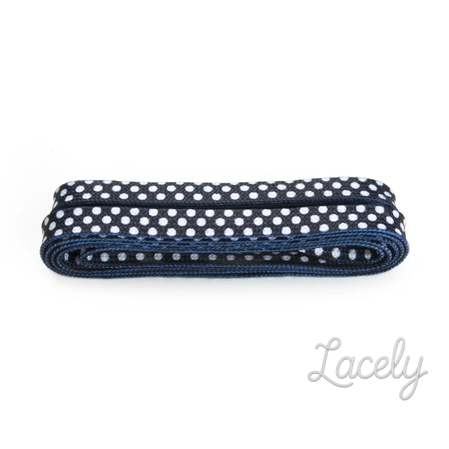 Fashion Navy & White Spot Laces 1 pair - 100cm