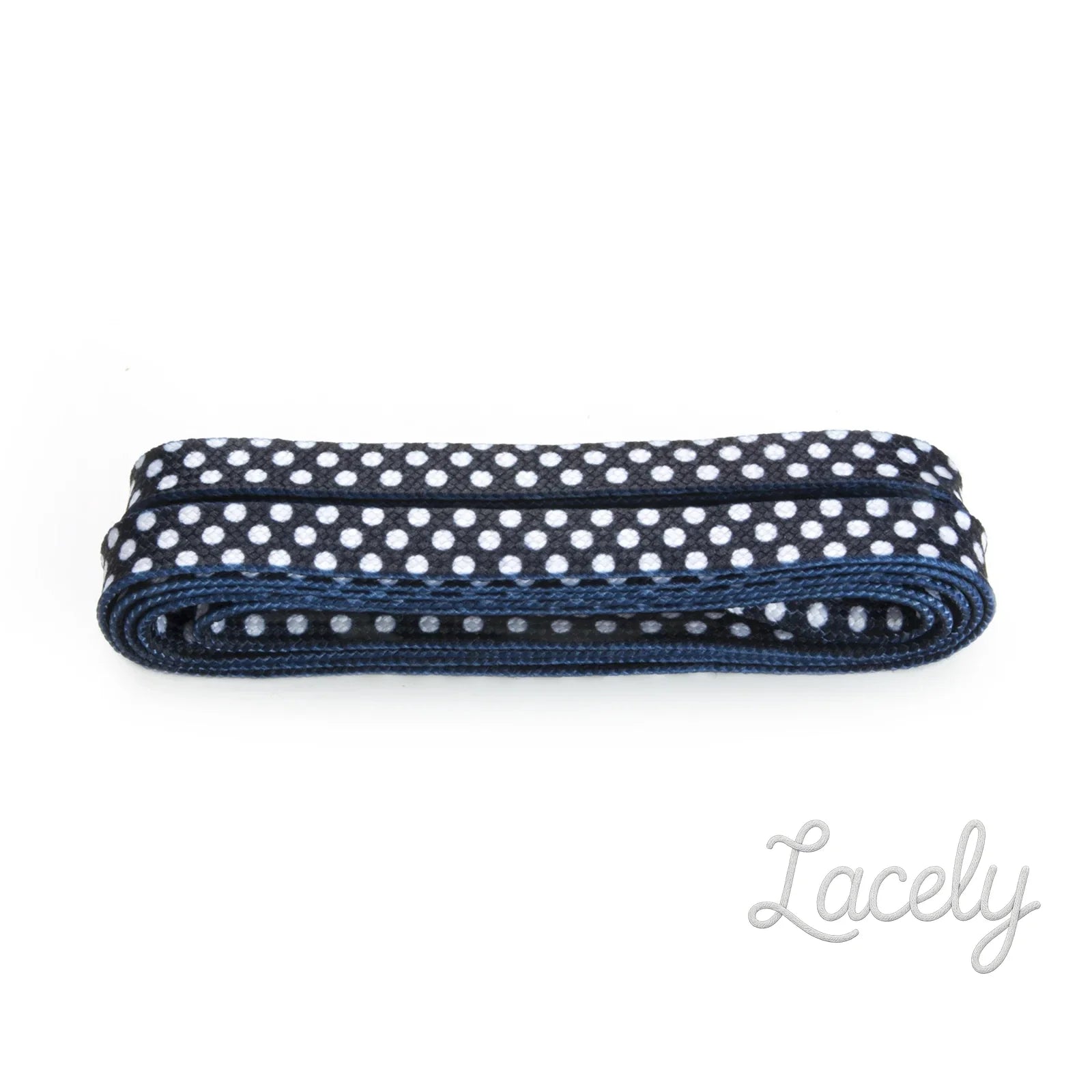 Fashion Navy & White Spot Laces 1 pair - 100cm