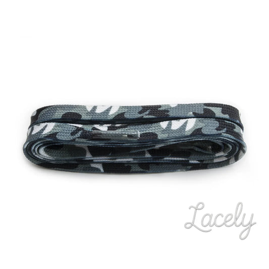 Fashion Grey Camo Laces 1 pair - 100cm