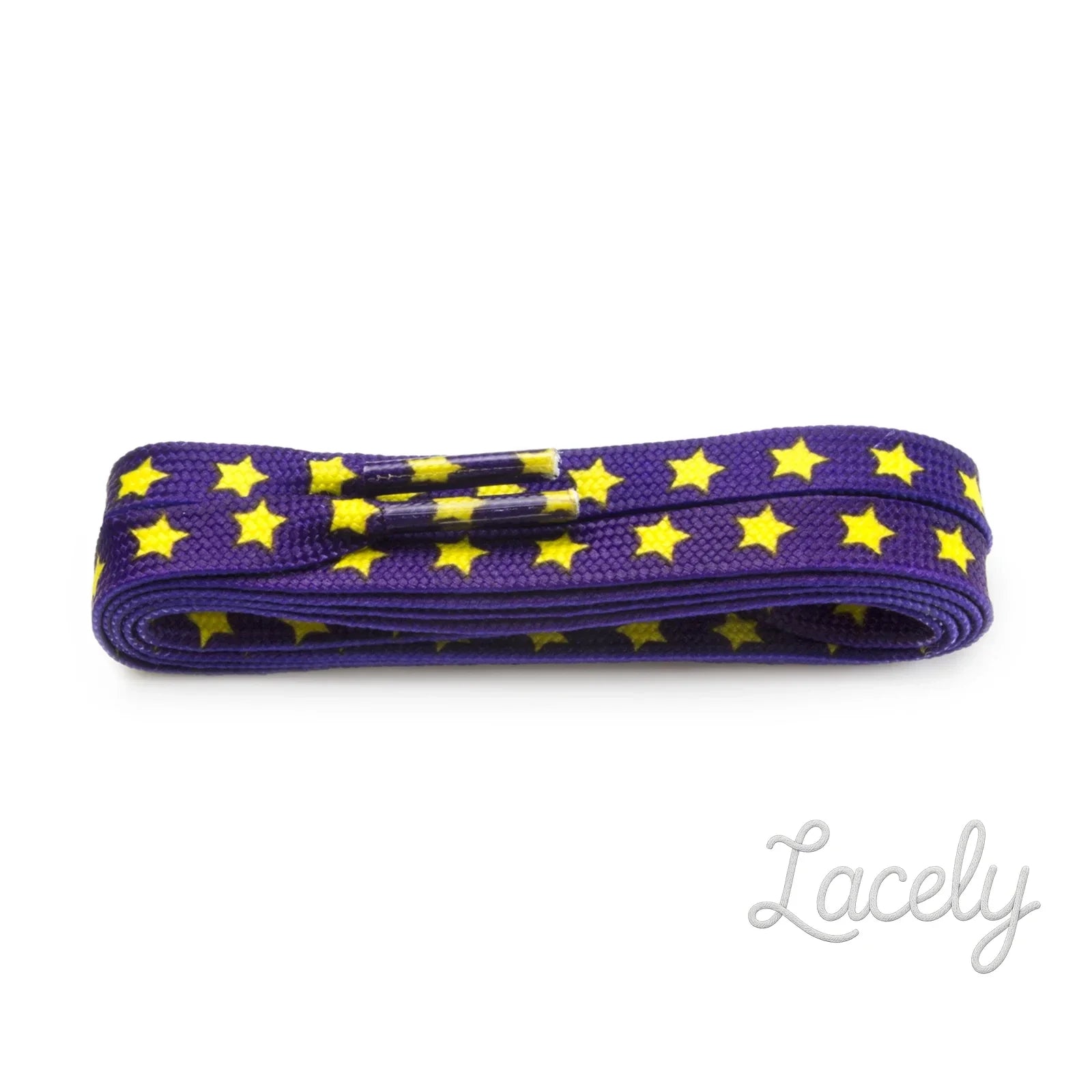 Fashion Purple Yellow Stars Laces 1 pair - 100cm
