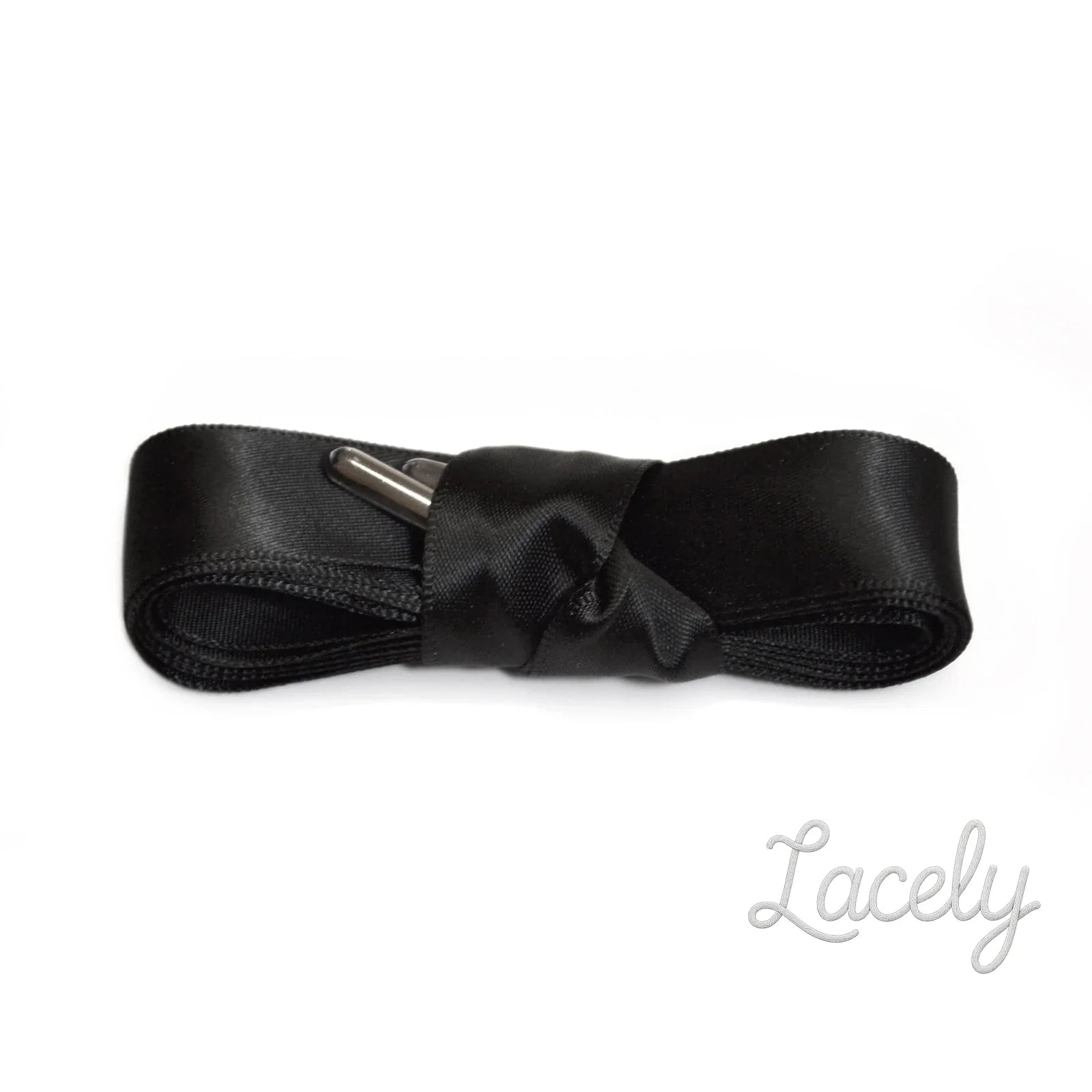 Ribbon Black Satin laces Metal Aglet Laces - 120cm