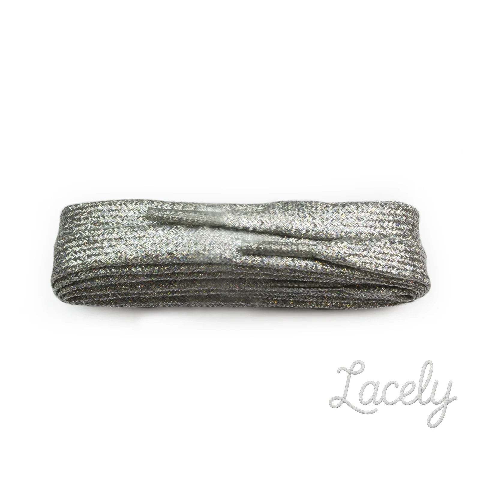 Glitter Silver flat Laces 1 pair - 120cm