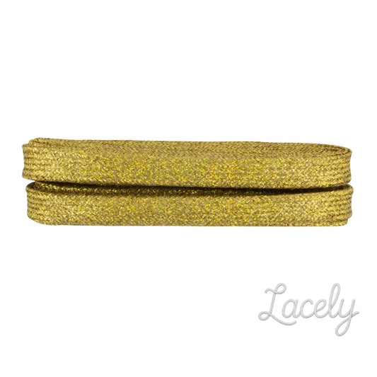 Glitter Gold Flat Laces 1 pair - 120cm