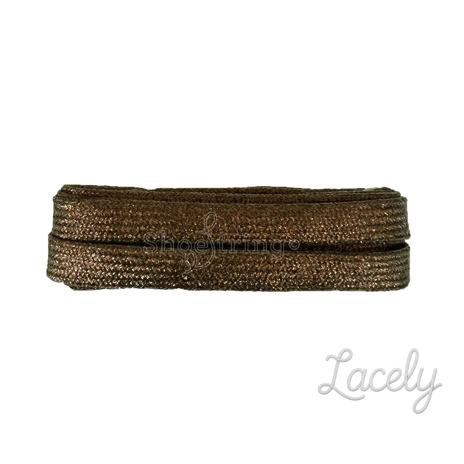 Glitter Dark Copper Flat Laces 1 pair - 120cm
