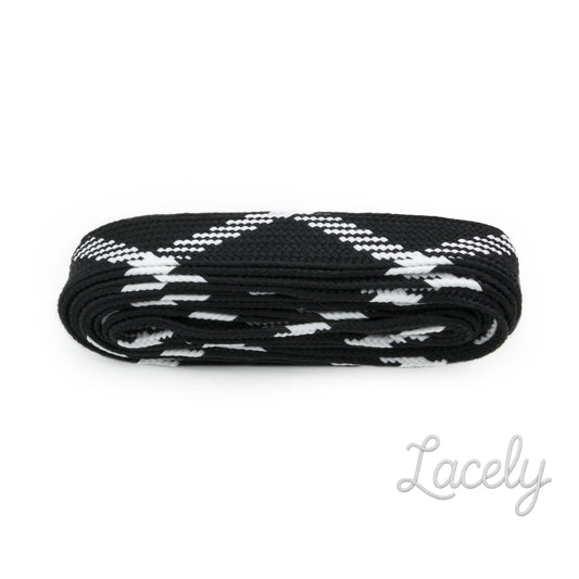 Crazy Black/White Laces 1 pair - 114cm