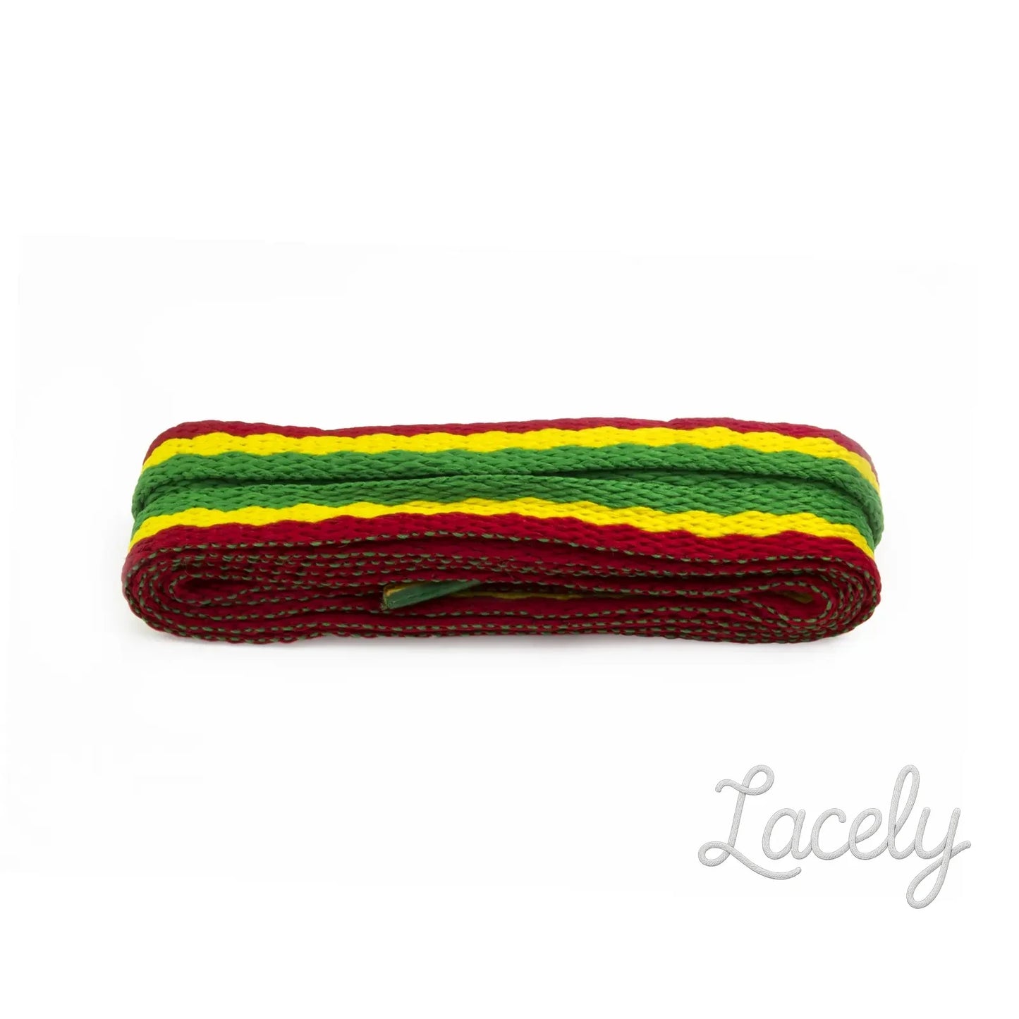 Stripey Flat 114cm Red/Yellow/Green Laces 1 pair - 114cm