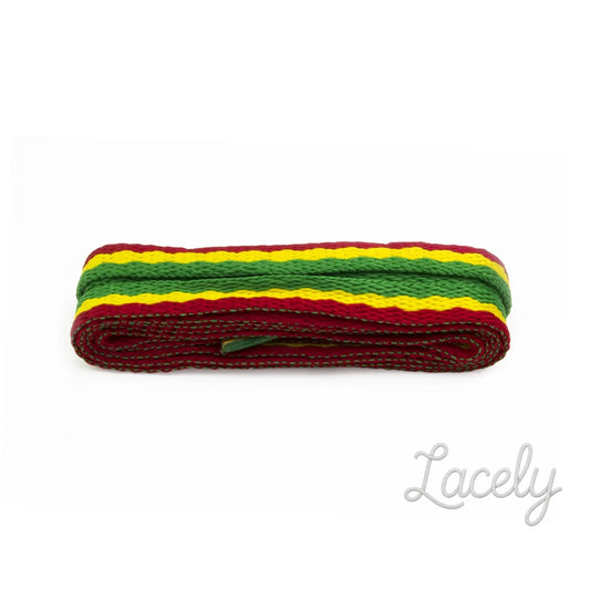 Stripey Flat 114cm Red/Yellow/Green Laces 1 pair - 114cm