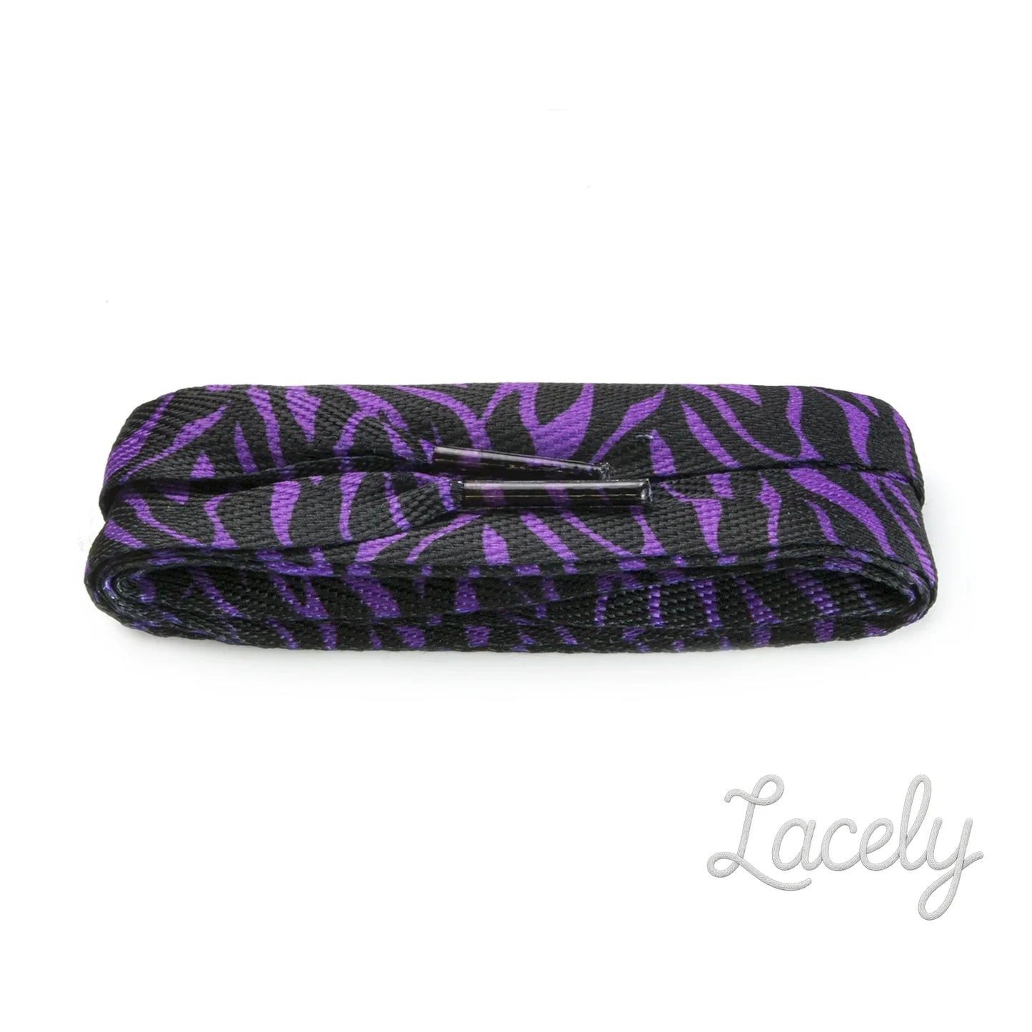Fashion Purple/Black Zebra Wide Laces 1 pair - 114cm