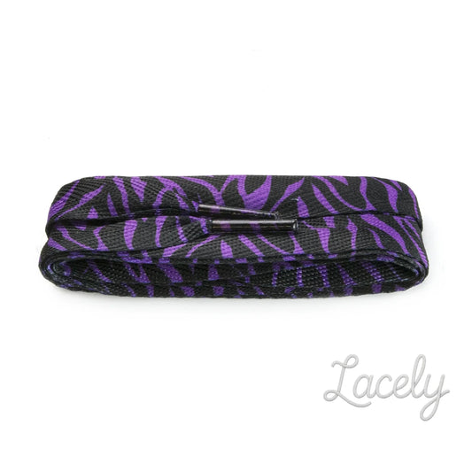 Fashion Purple/Black Zebra Wide Laces 1 pair - 114cm