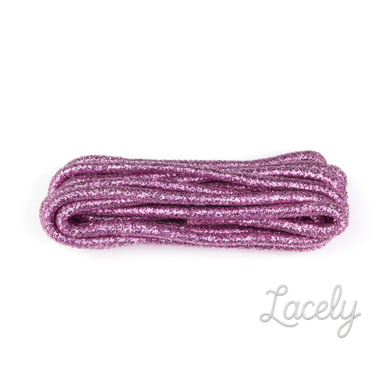 Glitter Pink Round Laces 1 pair - 100cm