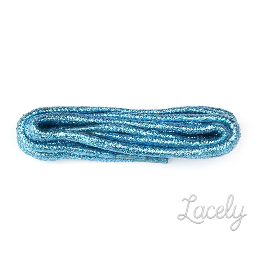 Glitter Round Aqua Blue Lurex 100cm