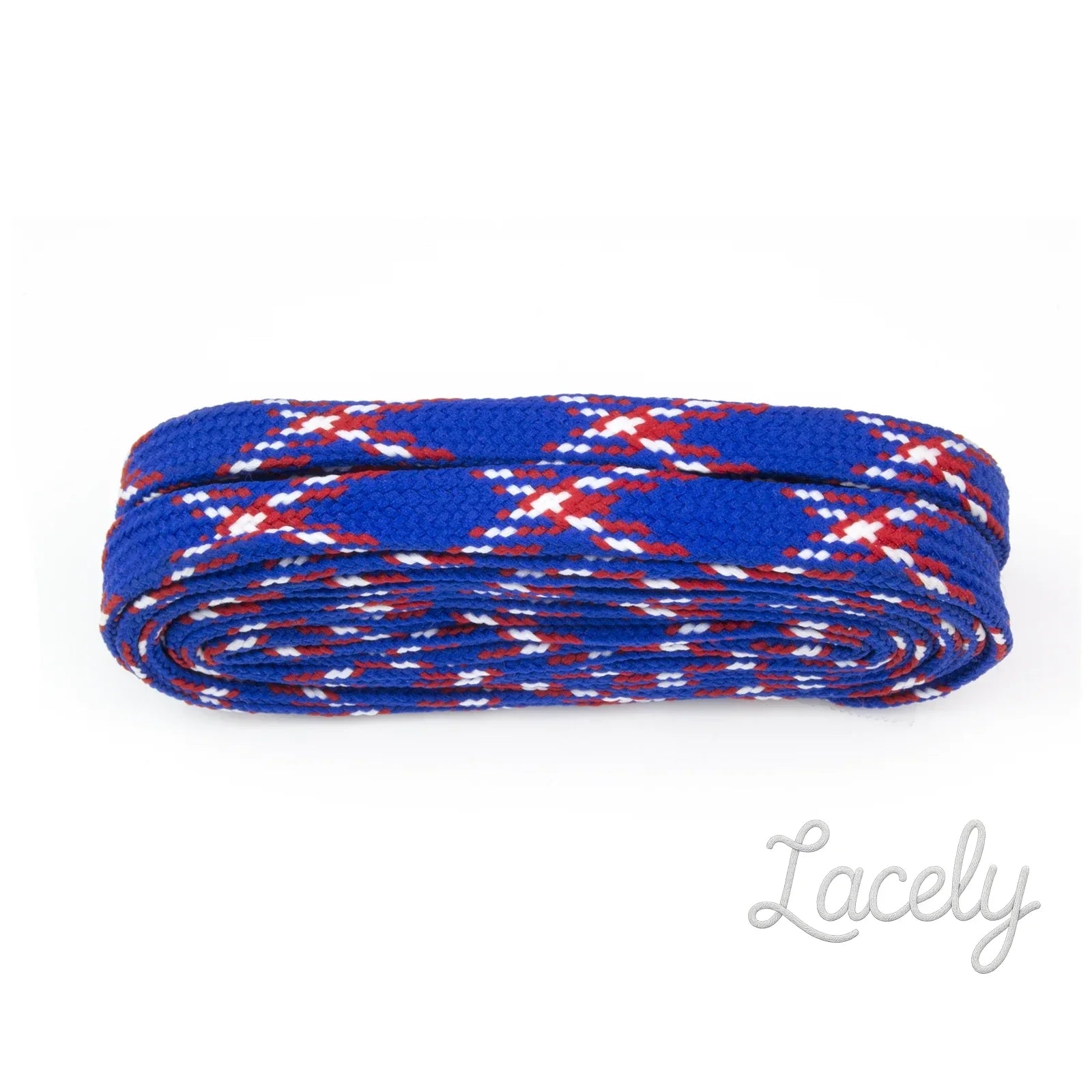 Tartan Blue Boot Flat 10mm Laces - 180cm