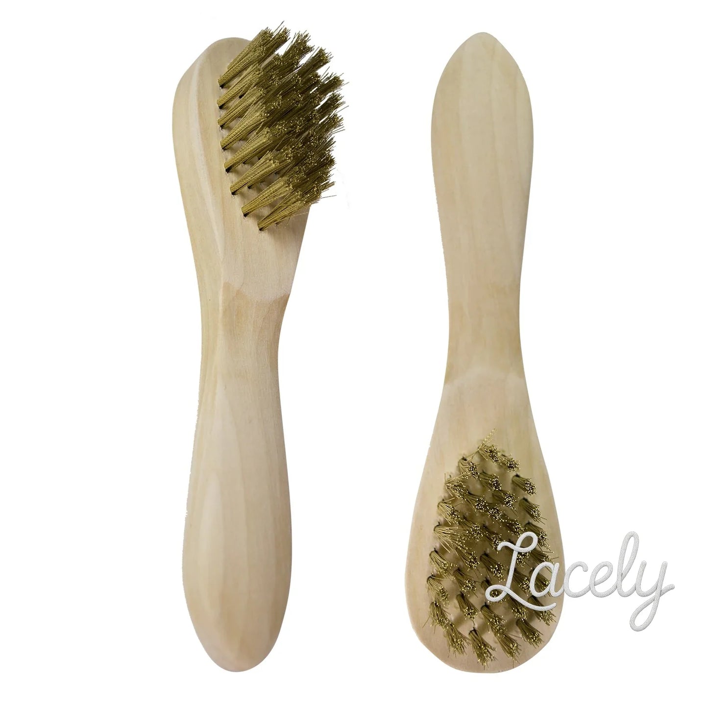 ShoeString Wood Handle Brass Suede Brush - Single