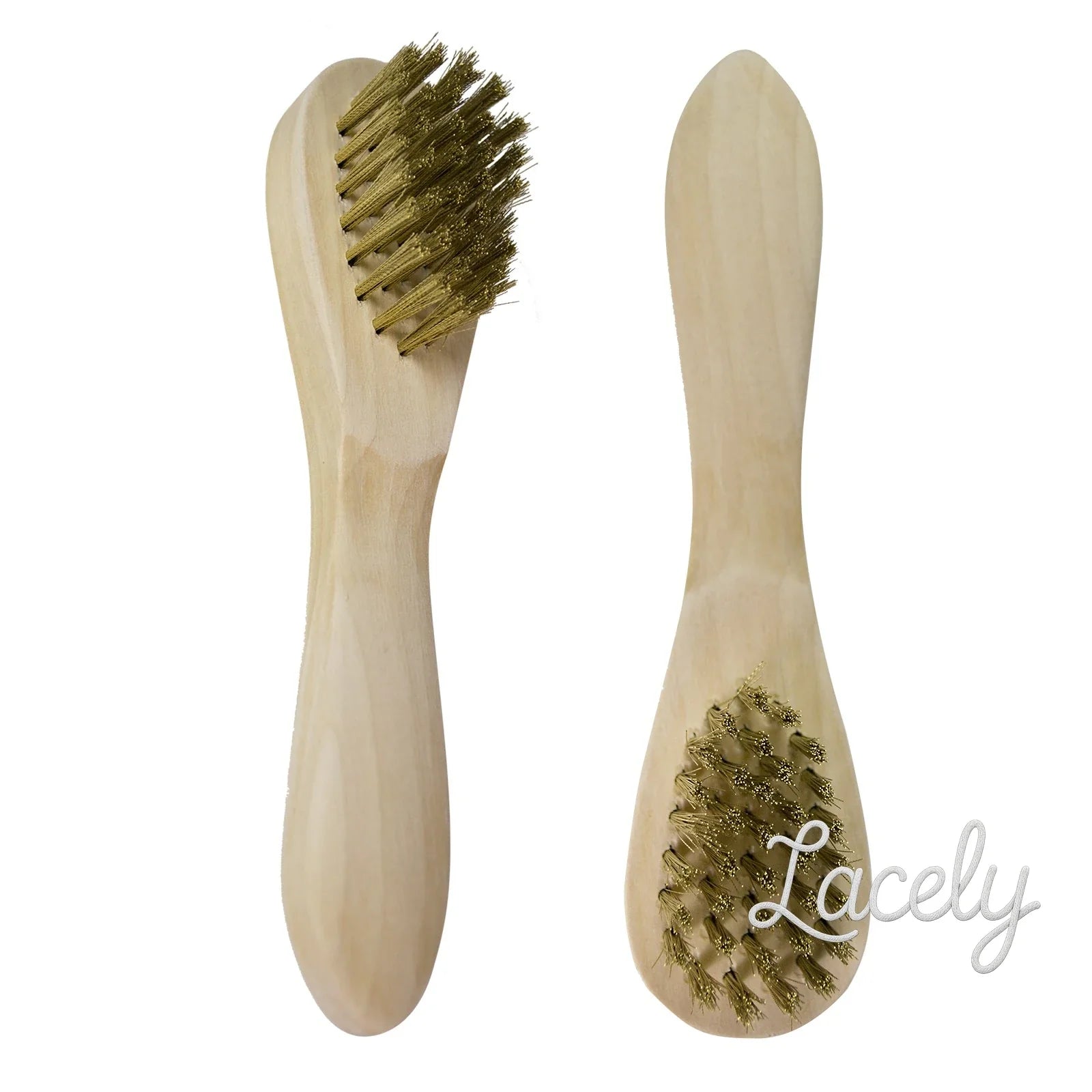 ShoeString Wood Handle Brass Suede Brush - Single
