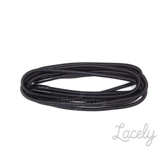 Black Round Elastic Laces 1 pair - 75cm