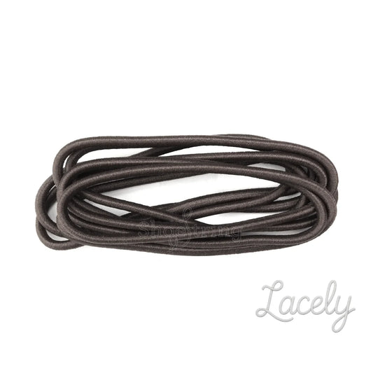 Dark Brown Round Elastic Laces 1 pair - 75cm