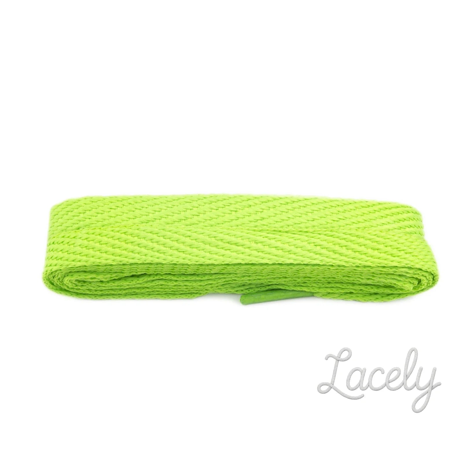 Lime 120cm American Flat 10mm Laces