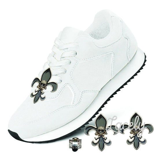 Shoe Clips Skull Fleur De Lis
