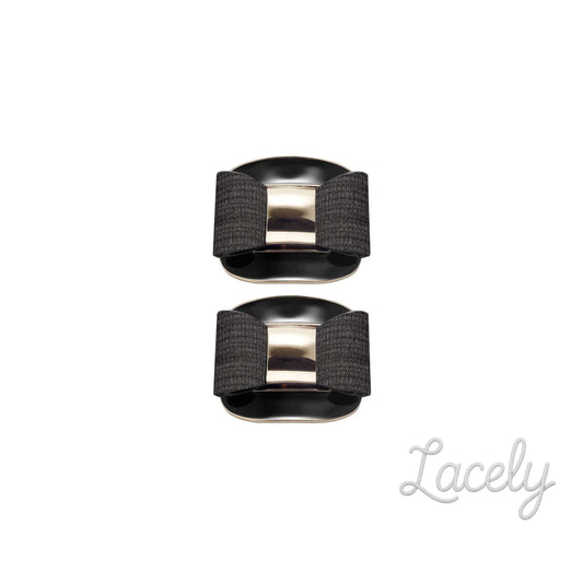 Shoe Clips Black Lacquer Buckle